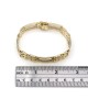 Mens Rectangular Link Bracelet in Gold